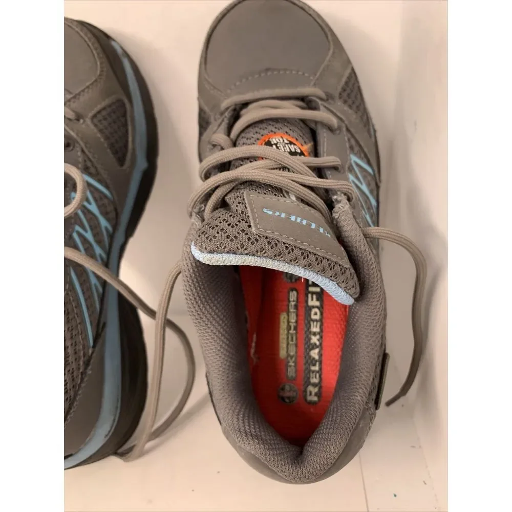 New Skechers ESD Womens 6.5 Safety Toe Work Shoes PPE Safety Toe Sneakers‎ Gray